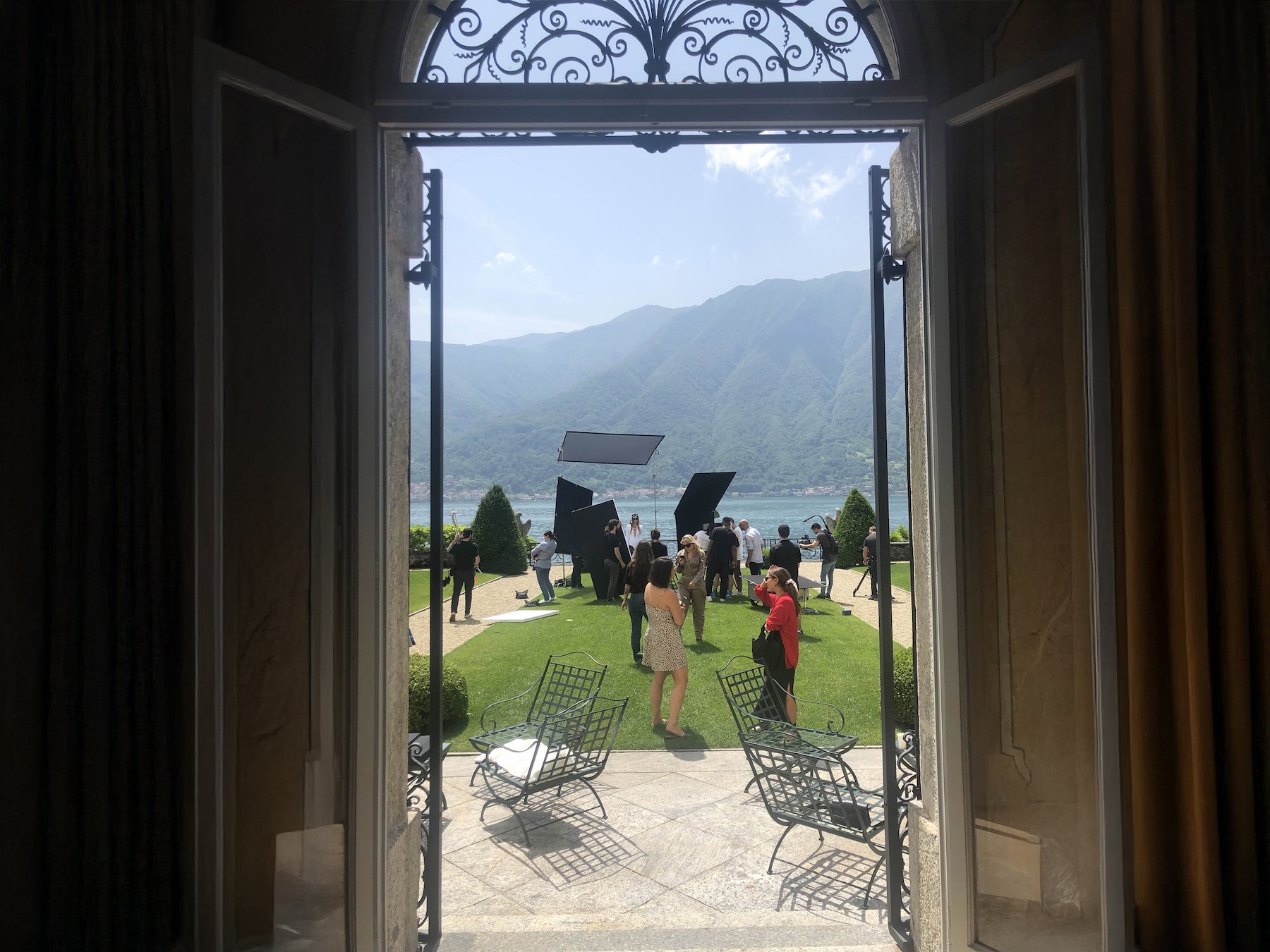 Photo shoot production at a prestigious villa on Lake Como, Italy - Courage Production