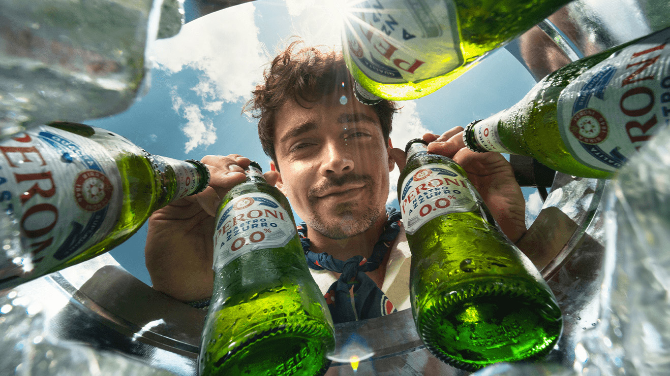 Charles Leclerc on Lake Como for the Peroni Nastro Azzurro 0.0% film