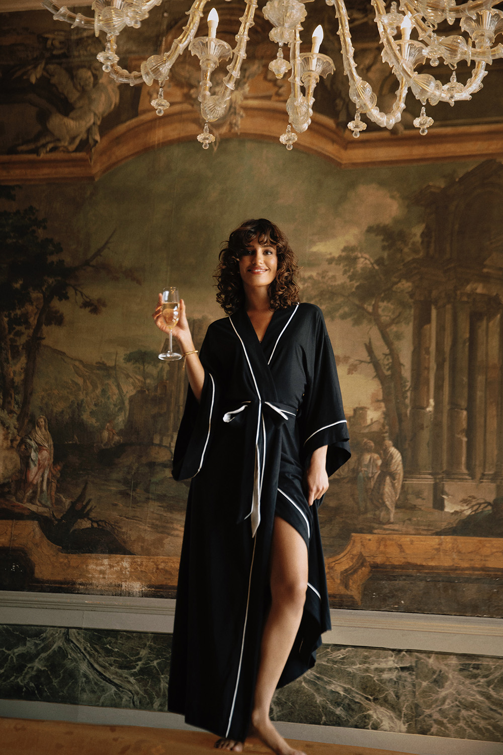 High-end photography set in a Venetian private villa, location management