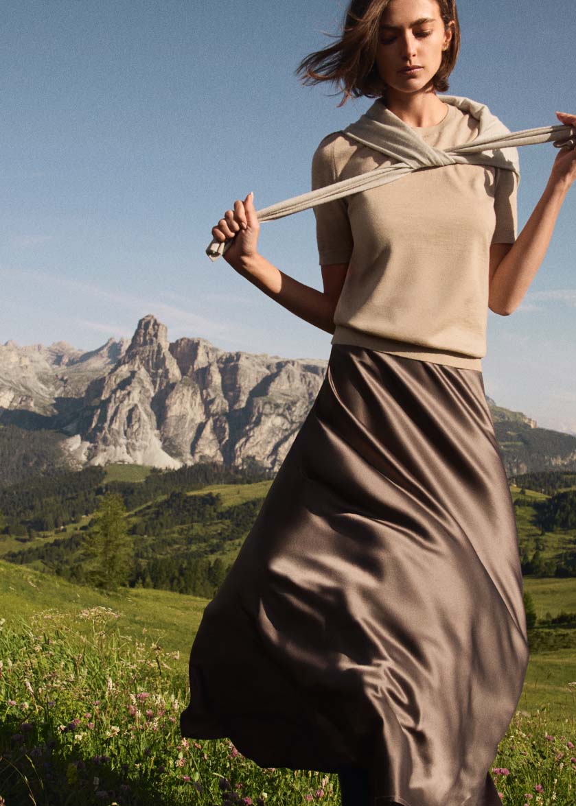Falconeri summer campaign production Cortina Dolomites cover