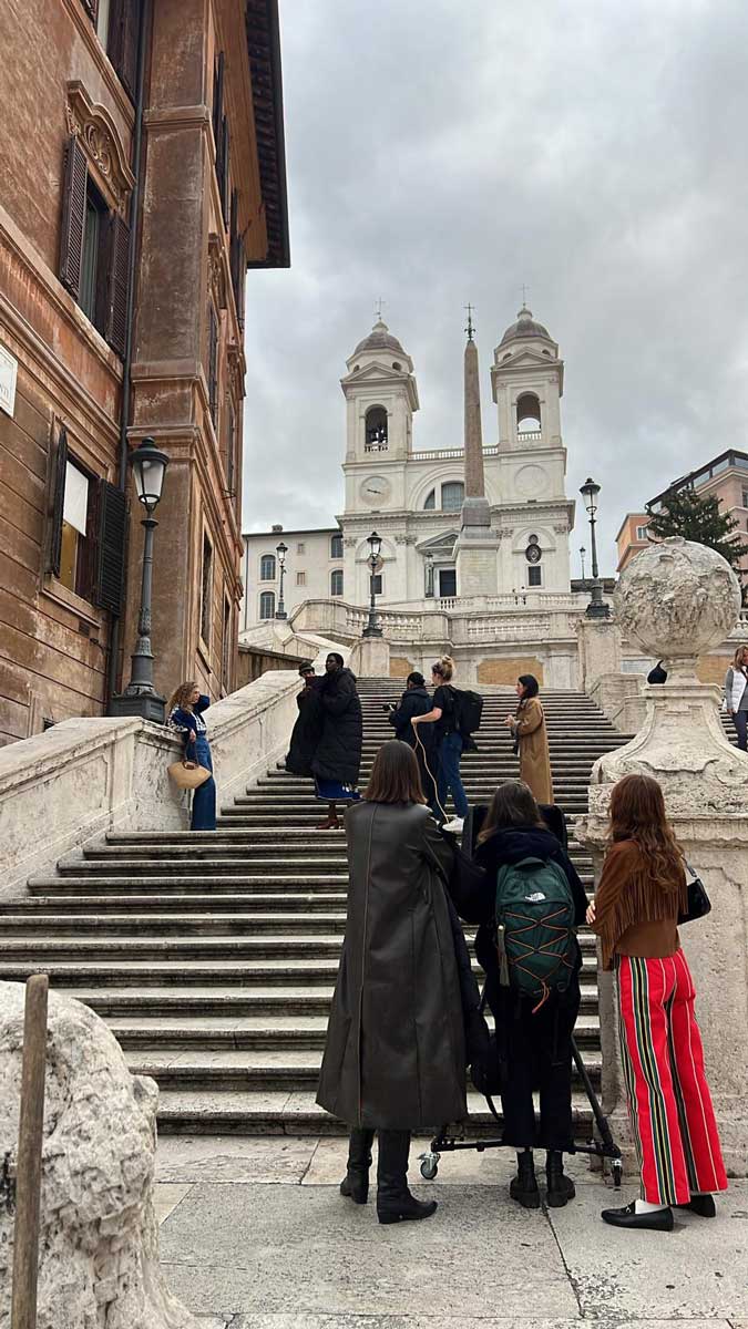Fashion photo shoot backstage at an exclusive Renaissance Villa in Rome