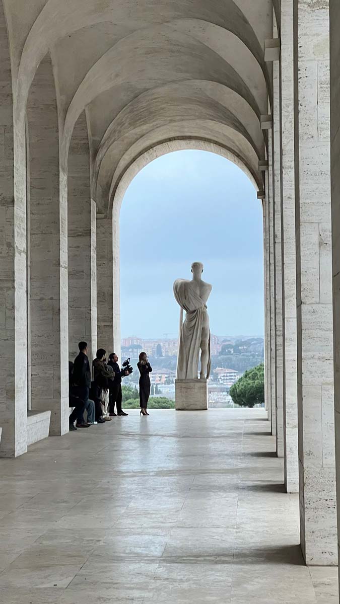 Location scouting for modern architecture in Rome EUR district