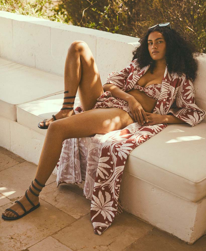 Female model styling for MatchesFashion campaign shot in Puglia, Italy