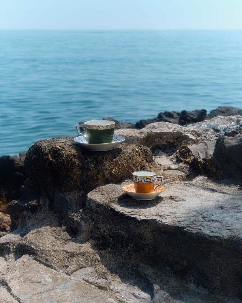 Still life photo and video production for Ginori on the rocks in Liguria managed by Courage Production