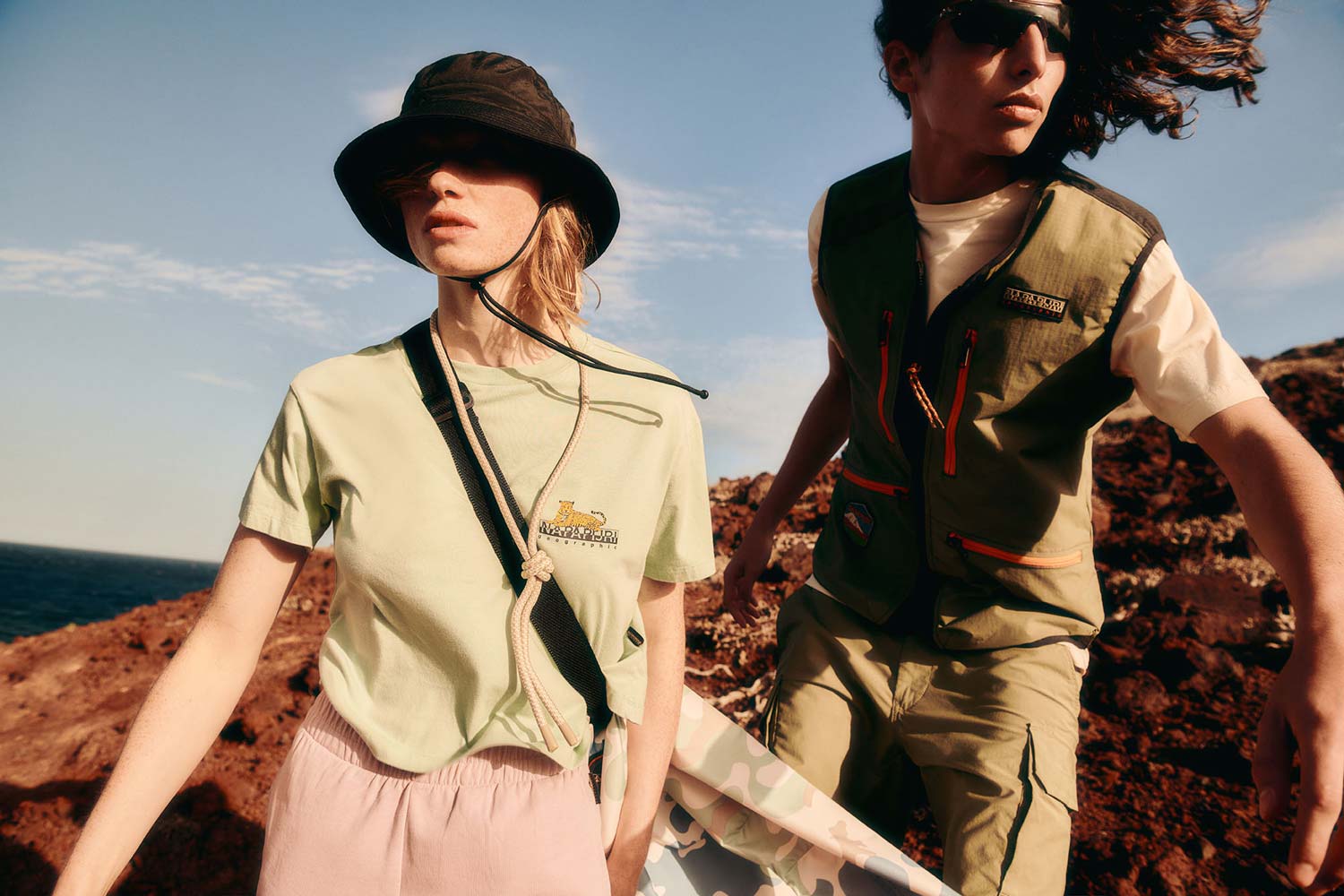 The Napapijri outerwear campaign shot by Nicolò Parsenziani in a remote outdoor landscape