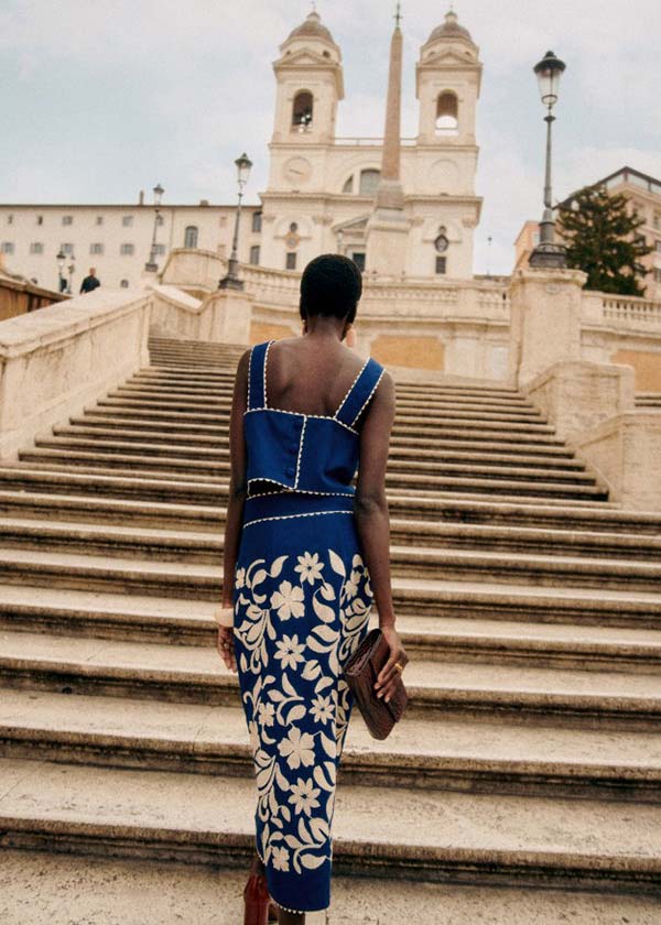 Photo production company in Rome managing a fashion set on the Spanish Steps