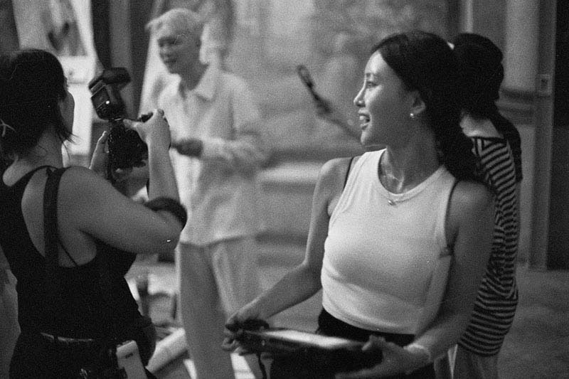 K-Pop band KARD on the set of Tell My Momma in Italy