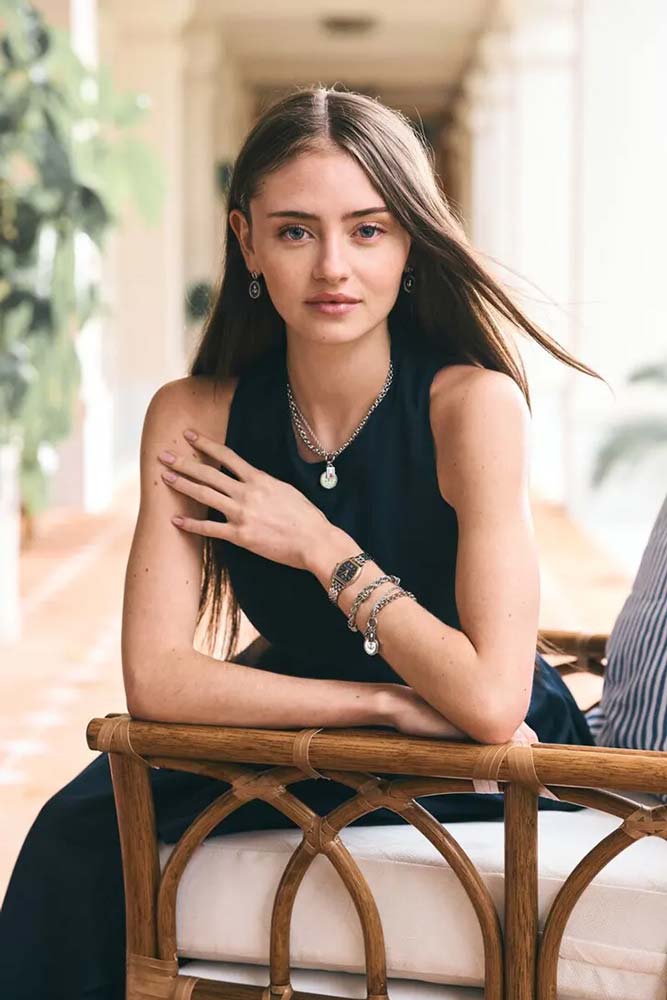 Leni Klum modeling for Tommy Hilfiger SS26 accessories campaign