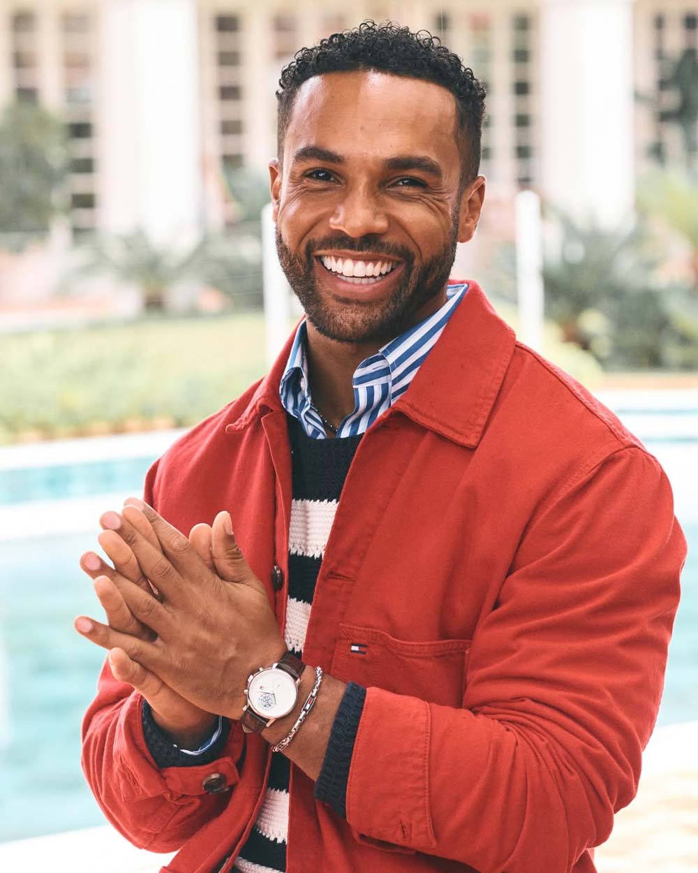 Lucien Laviscount on the Tommy Hilfiger campaign set in Italy