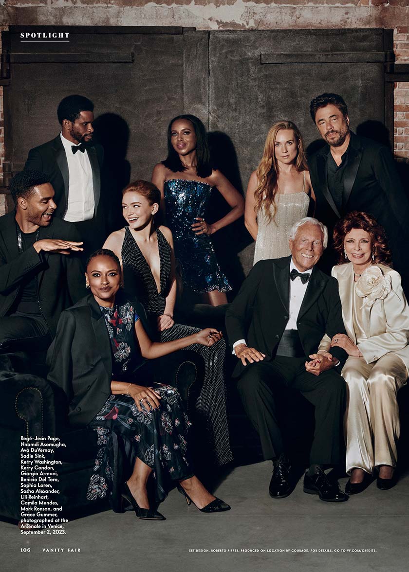 Giorgio Armani and Vanity Fair photo production at Venice Film Festival