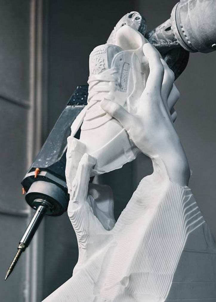 Production service Tuscany - Reebok x NGG Carrara marble sculpture, photographed by Ryan Hopkinson