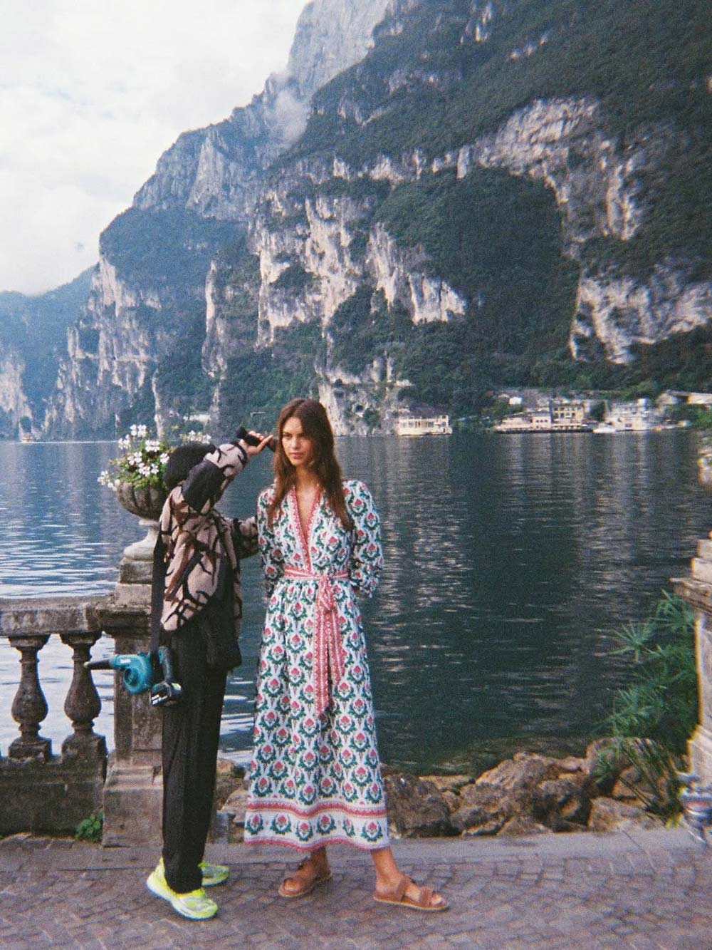 Behind the scenes of the Boden campaign on Lake Garda with talent and crew at the lakeside