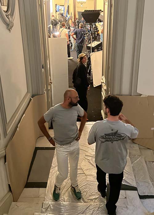 Backstage of a fashion show production in Milan managed by Courage Production