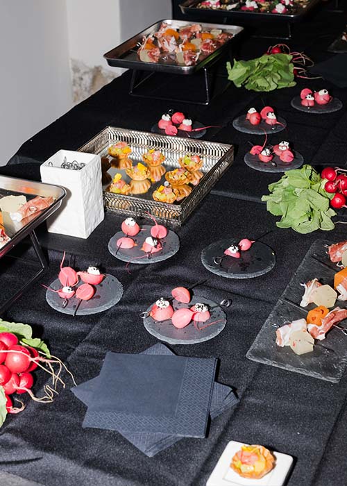 Catering service at a luxury brand event produced in Italy by Courage Production
