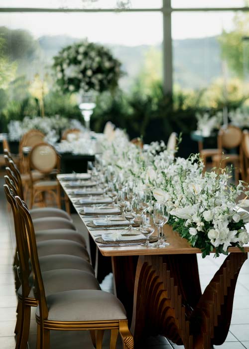Table setting at a high-end brand event produced in Italy by Courage Production