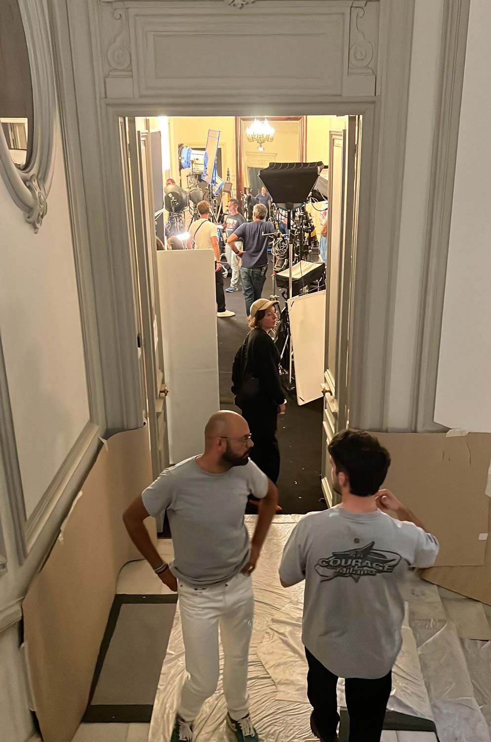 Backstage at a fashion show in Milan produced by Courage Production