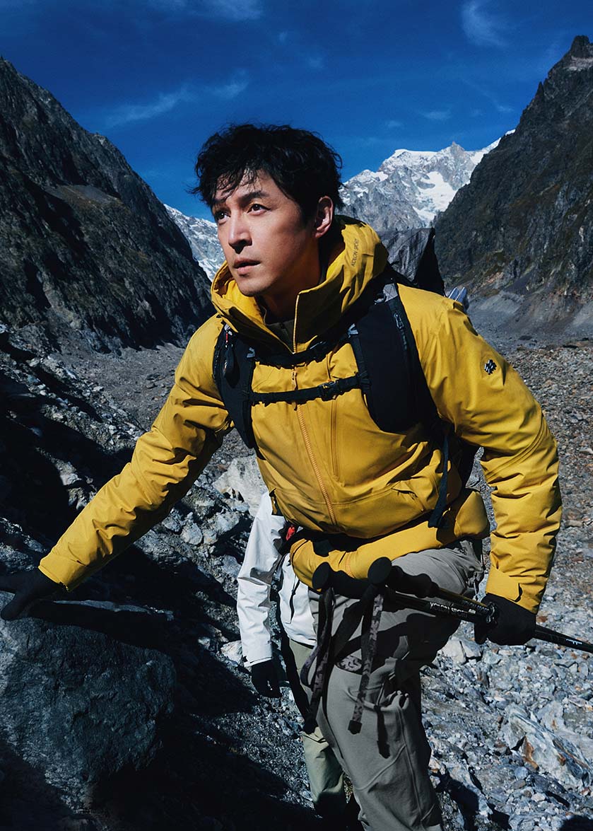 Hu Ge in the Italian Alps for the Kolon Sport campaign